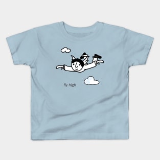 Icarus fly high motivational funny cute doodle Kids T-Shirt